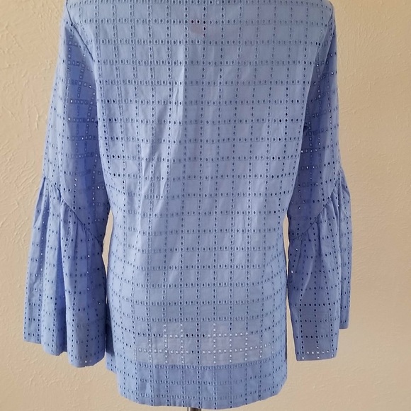 NWT Neiman Marcus light blue Eyelet top. - Picture 5 of 8